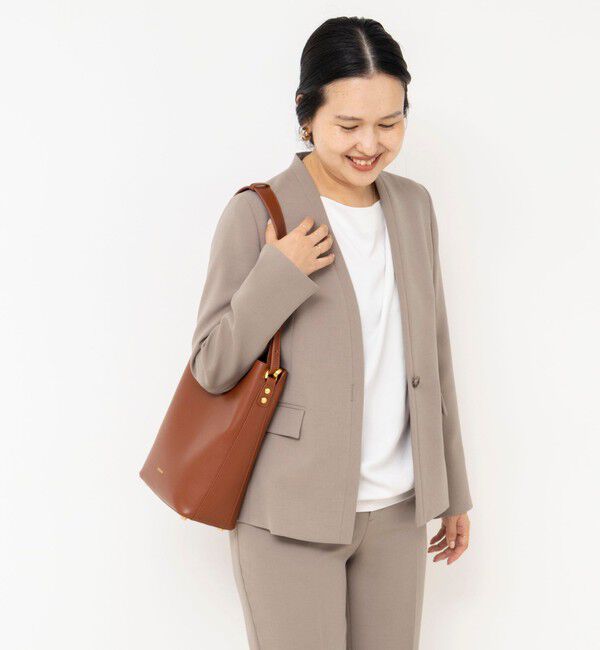 NOLLEY'S sophi「《セットアップ対応》ウォッシャブルダブルクロスノーカラージャケット」|ノーカラージャケット|