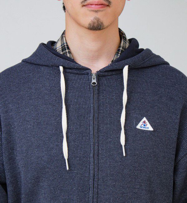 GLOSTER「【GEVACO/ゲバコ】ジップアップワッフルフーディー」|パーカー|