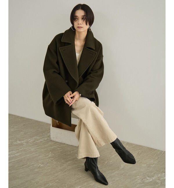SALON adam et rope'「【WEB限定】FABRICA ダブルクロスPコート」|ピーコート|