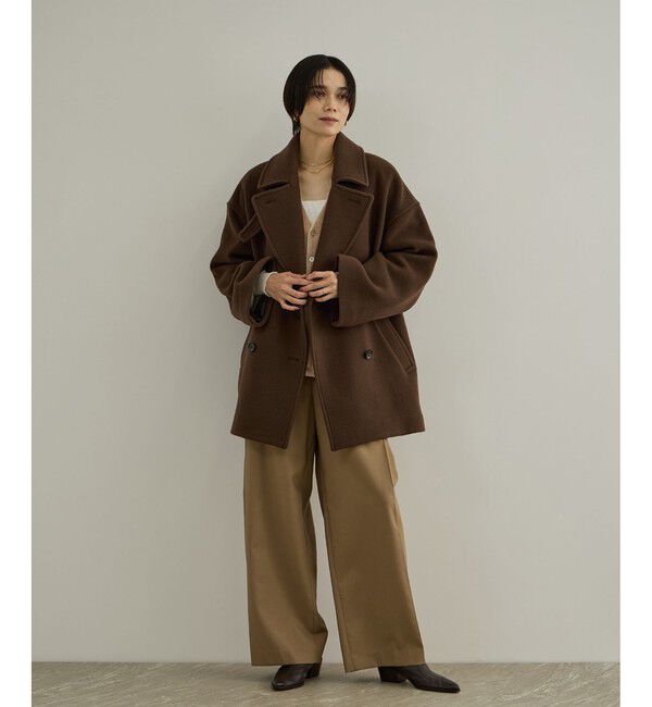 SALON adam et rope'「【WEB限定】FABRICA ダブルクロスPコート」|ピーコート|