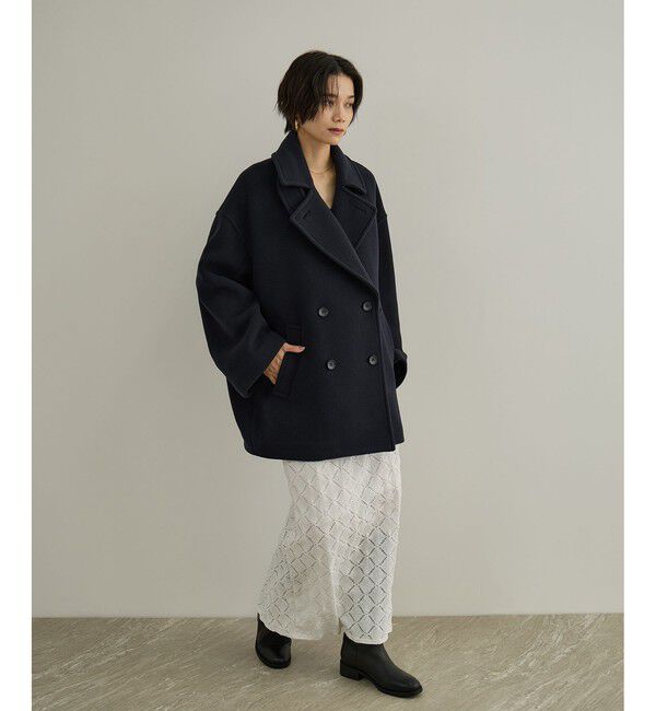 SALON adam et rope'「【WEB限定】FABRICA ダブルクロスPコート」|ピーコート|