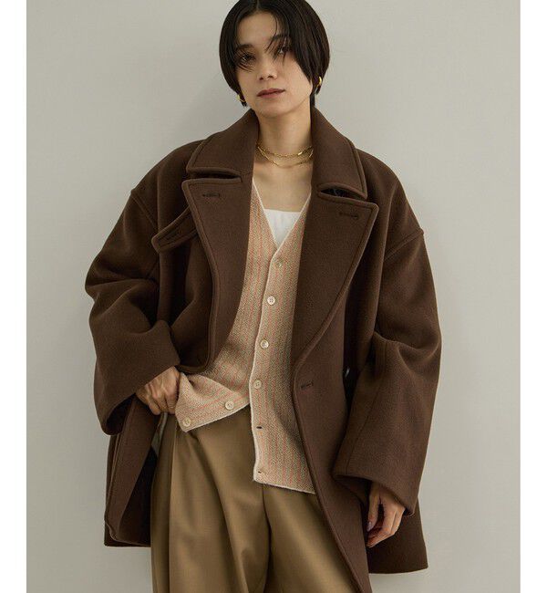 SALON adam et rope'「【WEB限定】FABRICA ダブルクロスPコート」|ピーコート|ブラウン系(22)