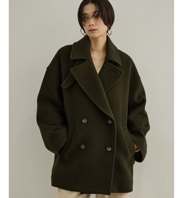 SALON adam et rope'「【WEB限定】FABRICA ダブルクロスPコート」|ピーコート|カーキー(36)