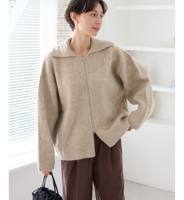 Rope&rsquo;Picnic「【WEB限定】Wジップシャギーニットブルゾン」|ブルゾン・スタジャン|ベージュ(27)
