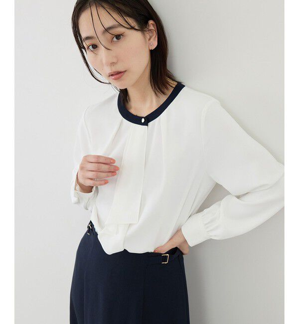 Rope&rsquo;Picnic「【WEB限定サイズ】配色アソートボウタイフウブラウス」|シャツ・ブラウス|ホワイト系(11)