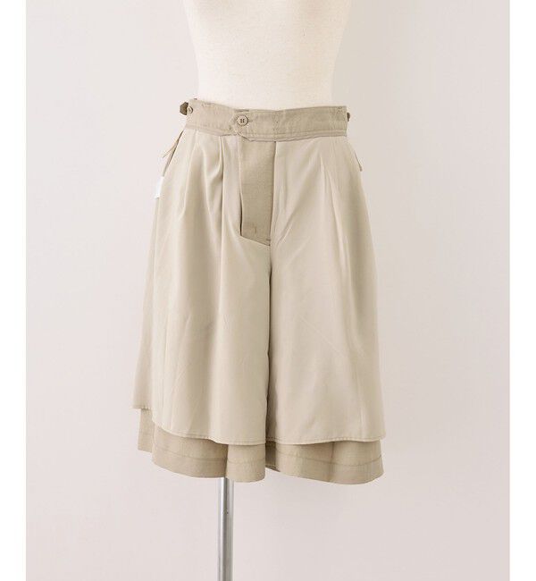 Rope&rsquo;Picnic「【ちゃんと+かわいい保証】エアリーリネンライク タックハーフパンツ/UVカット・速乾」|チノ|