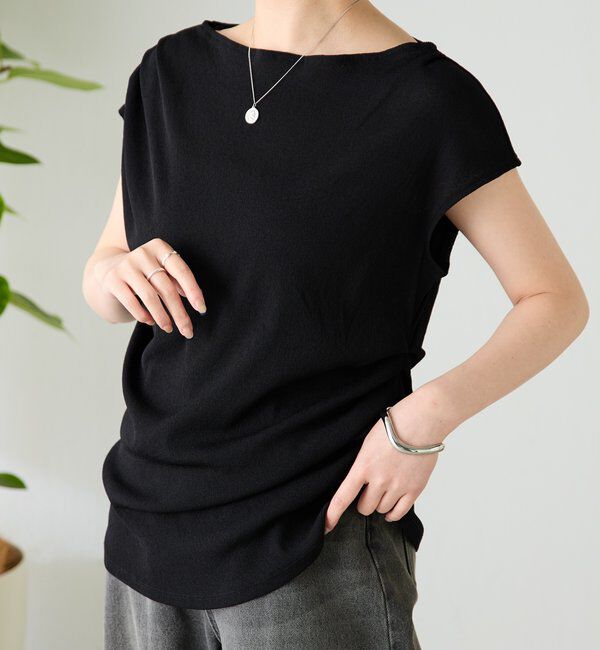  「【上品見えカットソー/シアー】アシメタックフレンチカットソー」|Tシャツ・カットソー|