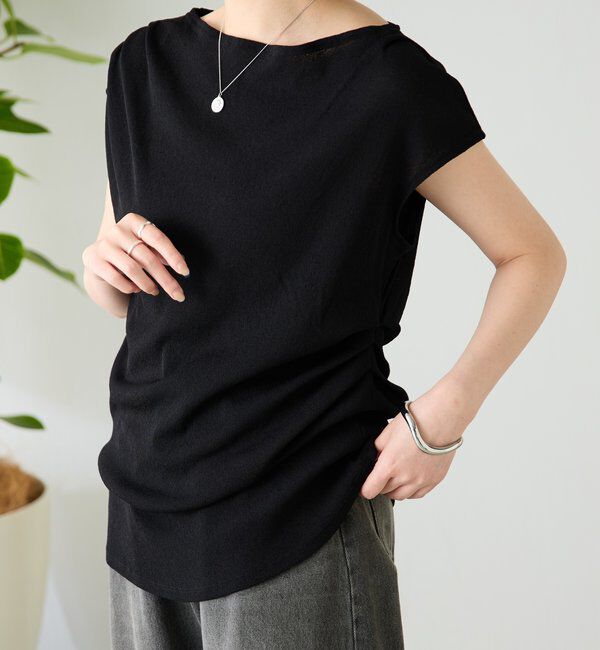  「【上品見えカットソー/シアー】アシメタックフレンチカットソー」|Tシャツ・カットソー|