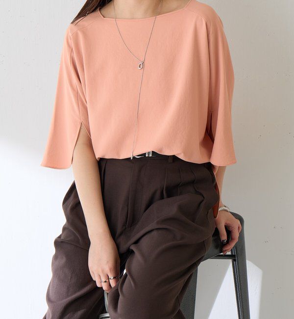  「《接触冷感/UVカット/体型カバーに◎》ジャージスクエアブラウス」|シャツ・ブラウス|