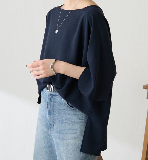  「《接触冷感/UVカット/体型カバーに◎》ジャージスクエアブラウス」|シャツ・ブラウス|
