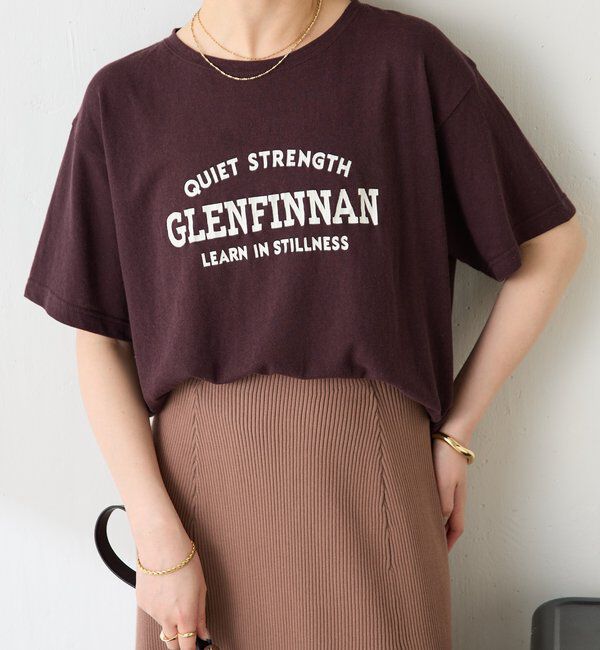  「カレッジ風ロゴTシャツ」|Tシャツ・カットソー|ブラウン