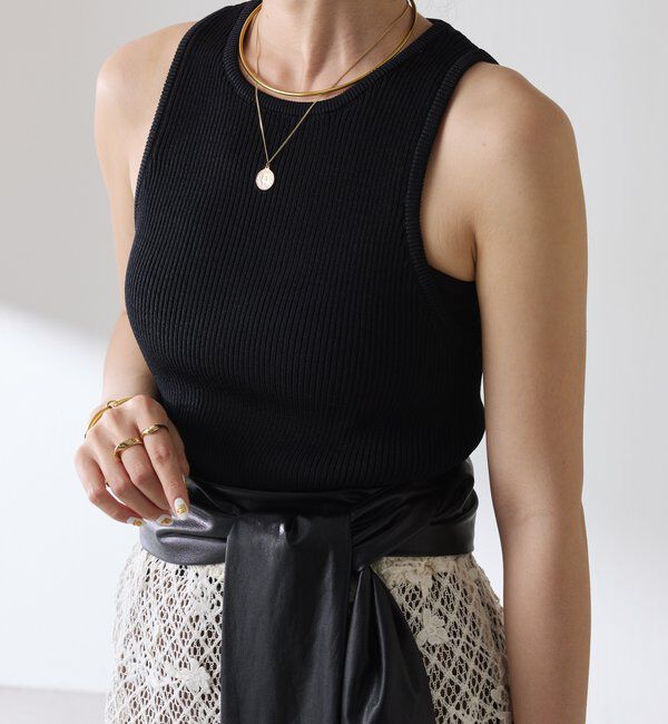 「【Q.anos/キュアノス】ニットアメリカンスリーブ」|ニット・セーター|