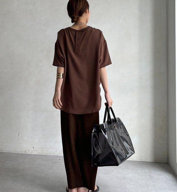  「PLEIN D'ESPOIR ジョーゼット半袖ロゴTEE」|シャツ・ブラウス|