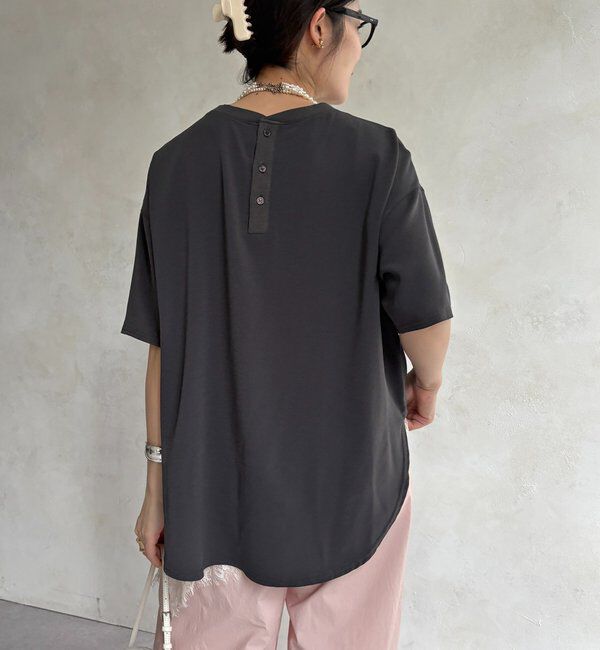  「PLEIN D'ESPOIR ジョーゼット半袖ロゴTEE」|シャツ・ブラウス|