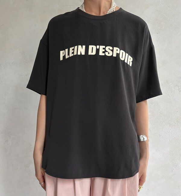  「PLEIN D'ESPOIR ジョーゼット半袖ロゴTEE」|シャツ・ブラウス|