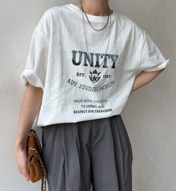  「【WEB限定】ロゴ&times;レースTEE」|Tシャツ・カットソー|