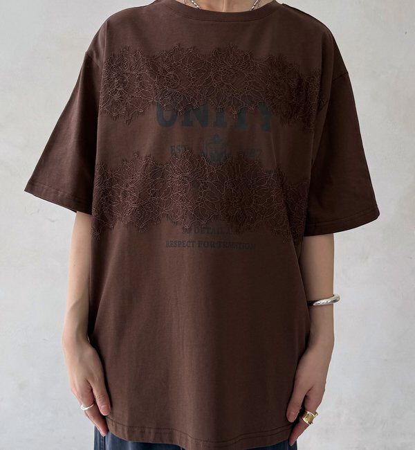  「【WEB限定】ロゴ&times;レースTEE」|Tシャツ・カットソー|