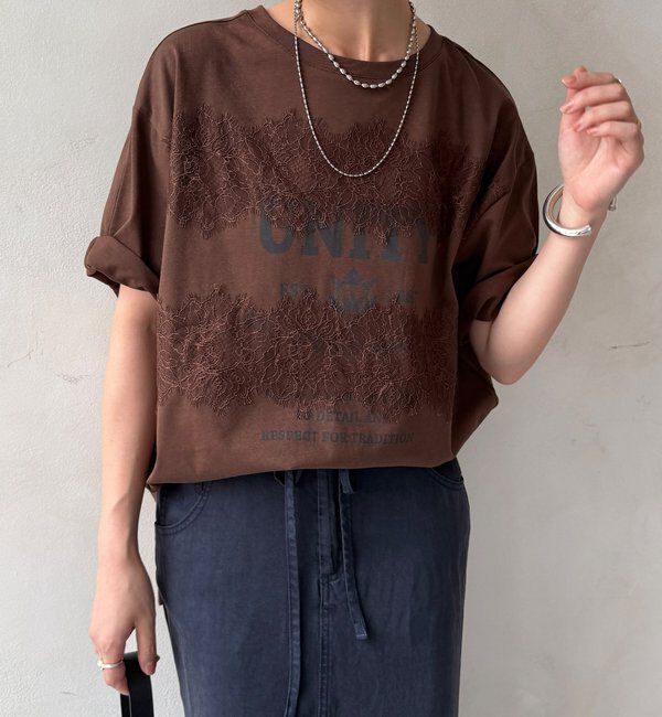  「【WEB限定】ロゴ&times;レースTEE」|Tシャツ・カットソー|