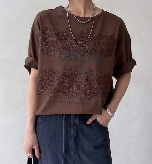  「【WEB限定】ロゴ&times;レースTEE」|Tシャツ・カットソー|