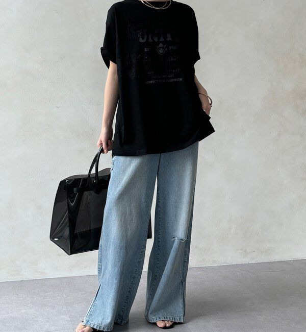  「【WEB限定】ロゴ&times;レースTEE」|Tシャツ・カットソー|