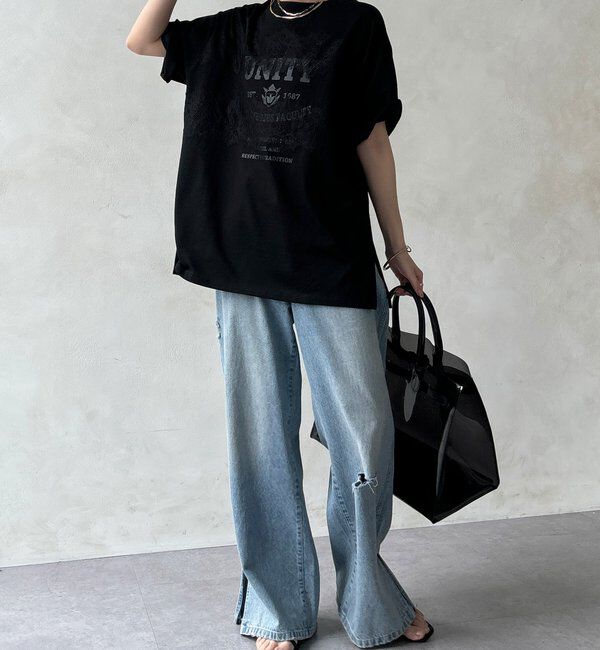  「【WEB限定】ロゴ&times;レースTEE」|Tシャツ・カットソー|