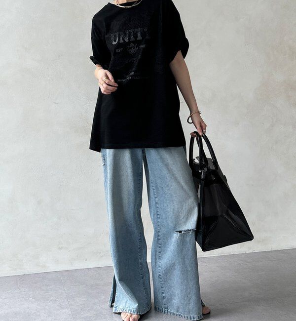  「【WEB限定】ロゴ&times;レースTEE」|Tシャツ・カットソー|