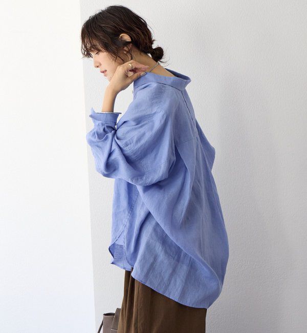  「【2サイズ/7色展開】リネンワイドシャツ」|シャツ・ブラウス|