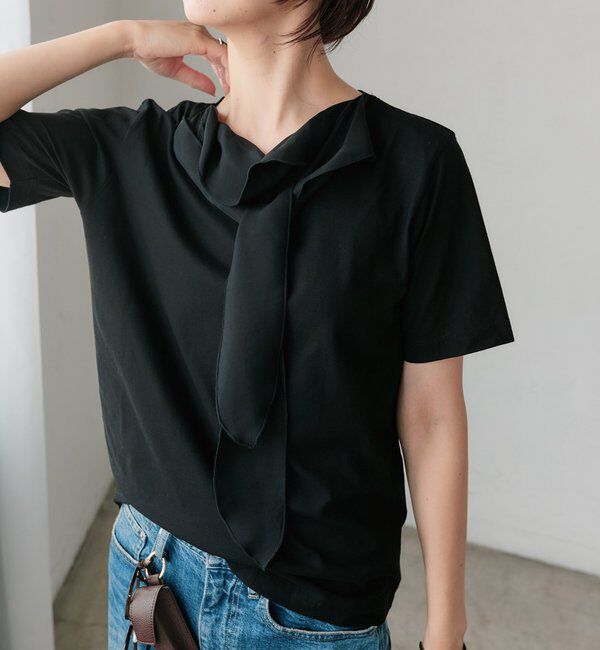  「サテンスカーフTee」|Tシャツ・カットソー|ブラック