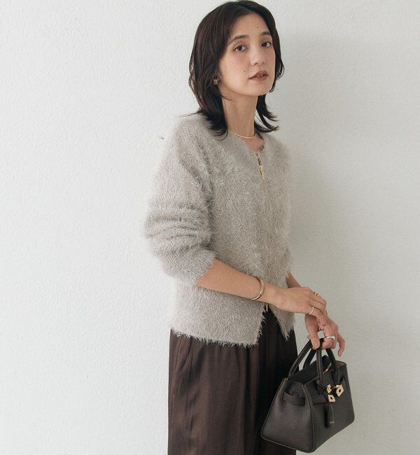  「ペーパーフェザーZIPニット」|カーディガン|