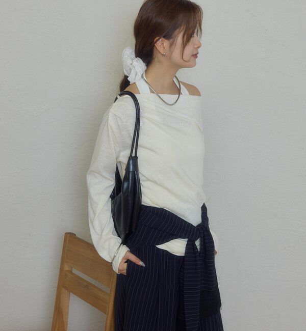  「折り返しオフショルロンT」|Tシャツ・カットソー|
