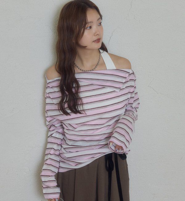  「折り返しオフショルロンT」|Tシャツ・カットソー|