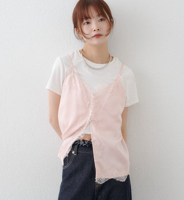 「サテンレースキャミ」|キャミソール|