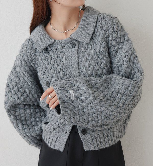  「ぽこぽこダブルボタンカーディガン」|カーディガン|