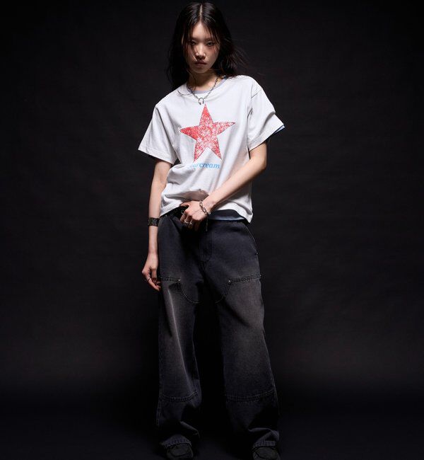  「【Sourcream/UNISEX】ラインストーンスターグラフィックTEE」|Tシャツ・カットソー|