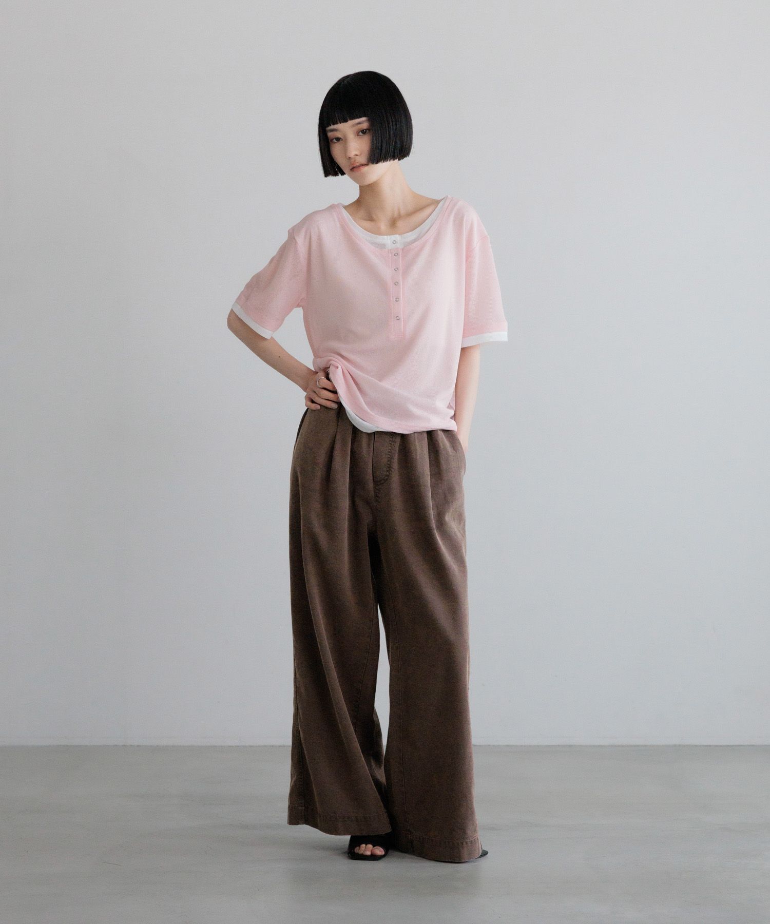 LOWRYS FARM「レイヤードヘンリーSS」|Tシャツ・カットソー|