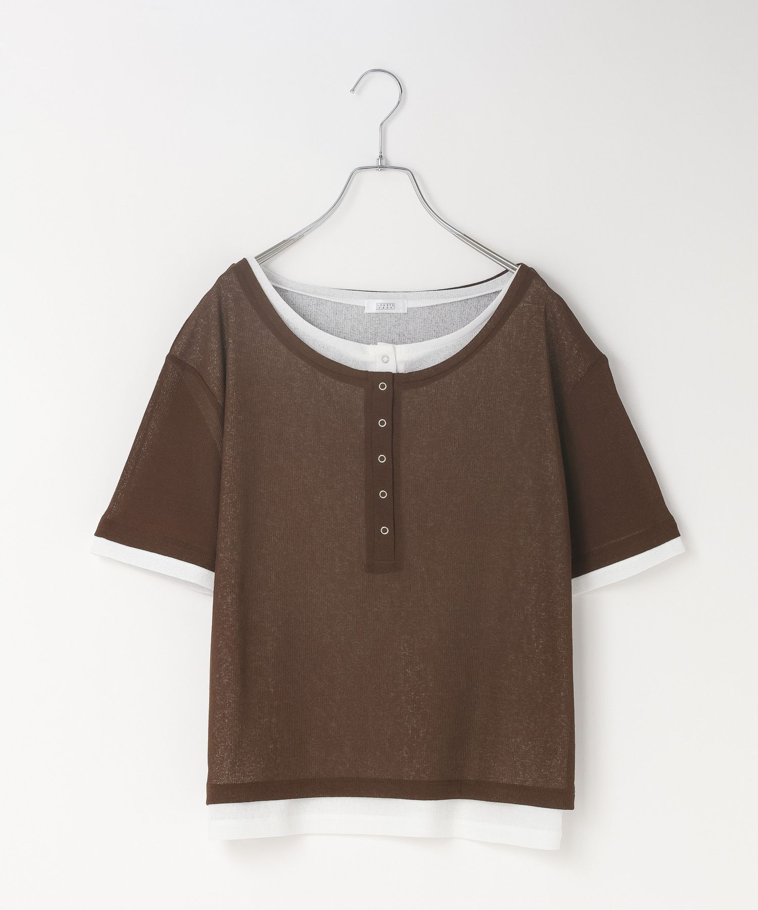 LOWRYS FARM「レイヤードヘンリーSS」|Tシャツ・カットソー|ﾌﾞﾗｳﾝ&times;ｵﾌ