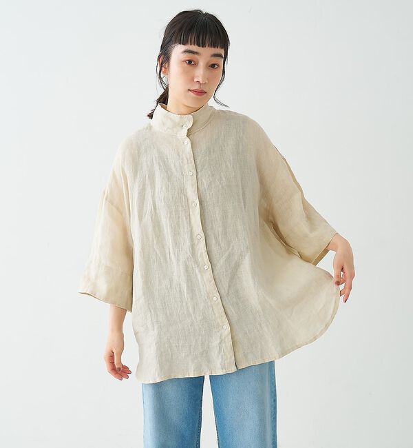 collex「ワイドスリーブリネンオーバーシャツ」|シャツ・ブラウス|