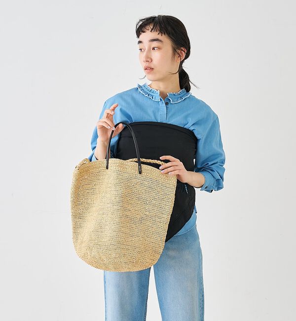 collex「ラフィア革ハンドル2WAYトートバッグ」|かごバッグ|