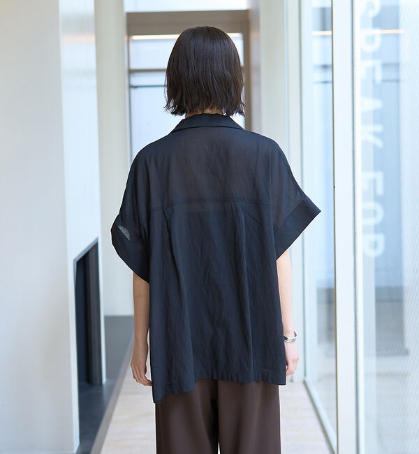 Rouge vif「【人気追加】強撚半袖シアーフォルムジャケット」|テーラードジャケット|