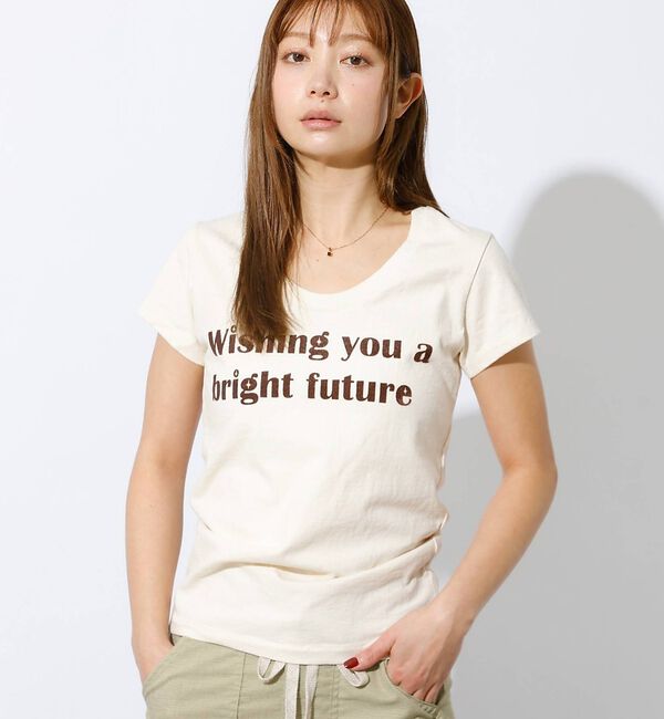 Rouge vif「【MIXTA/ミクスタ】プリント Tシャツ / ロゴTシャツ / 半袖」|Tシャツ・カットソー|アイボリー