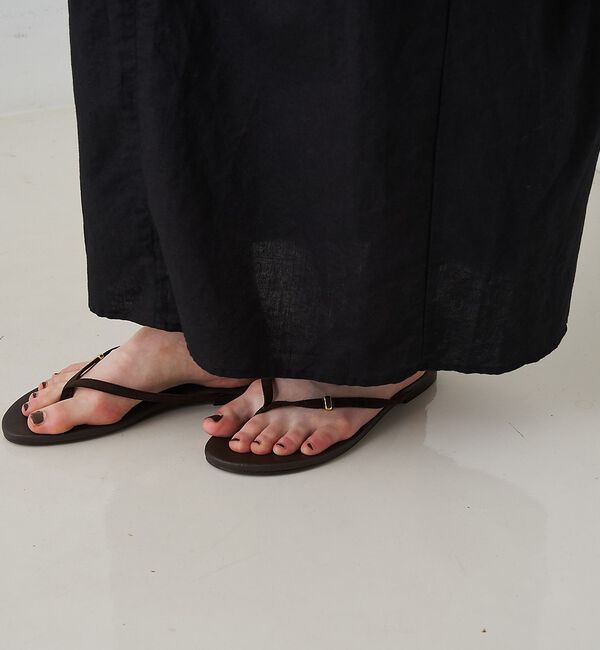 Rouge vif「【2サイズ展開】【定番人気】麻混ノースリーブVネックワンピース/ポケット付き/コ」|ワンピース|