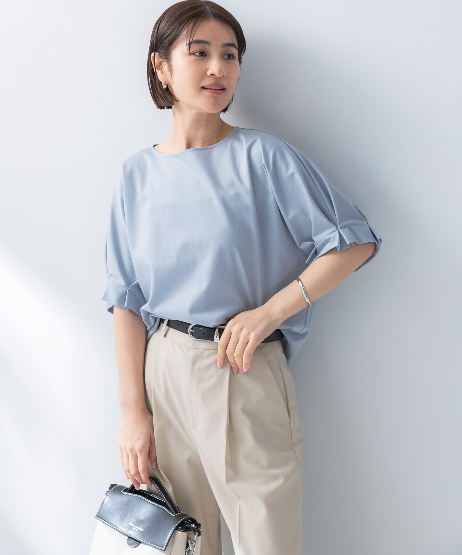 URBAN RESEARCH ROSSO「UVカットクールタッチタックスリーブプルオーバー」|Tシャツ・カットソー|ブルー系その他