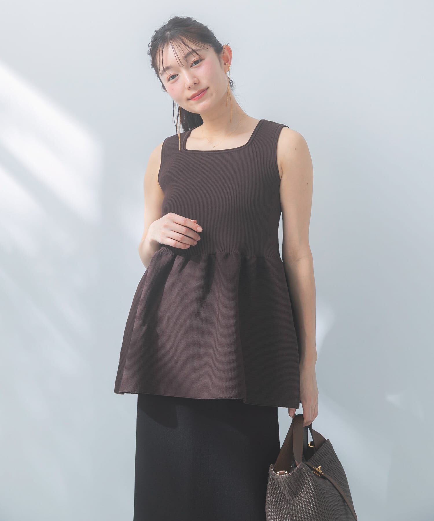 URBAN RESEARCH ROSSO「ウォッシャブルペプラムニットトップス」|ニット・セーター|