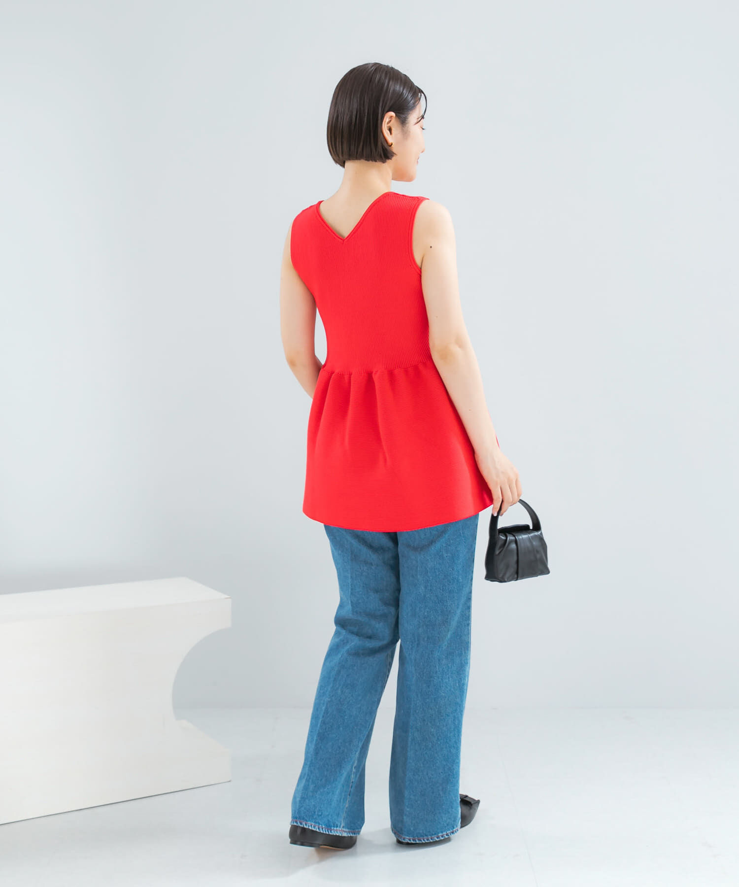 URBAN RESEARCH ROSSO「ウォッシャブルペプラムニットトップス」|ニット・セーター|