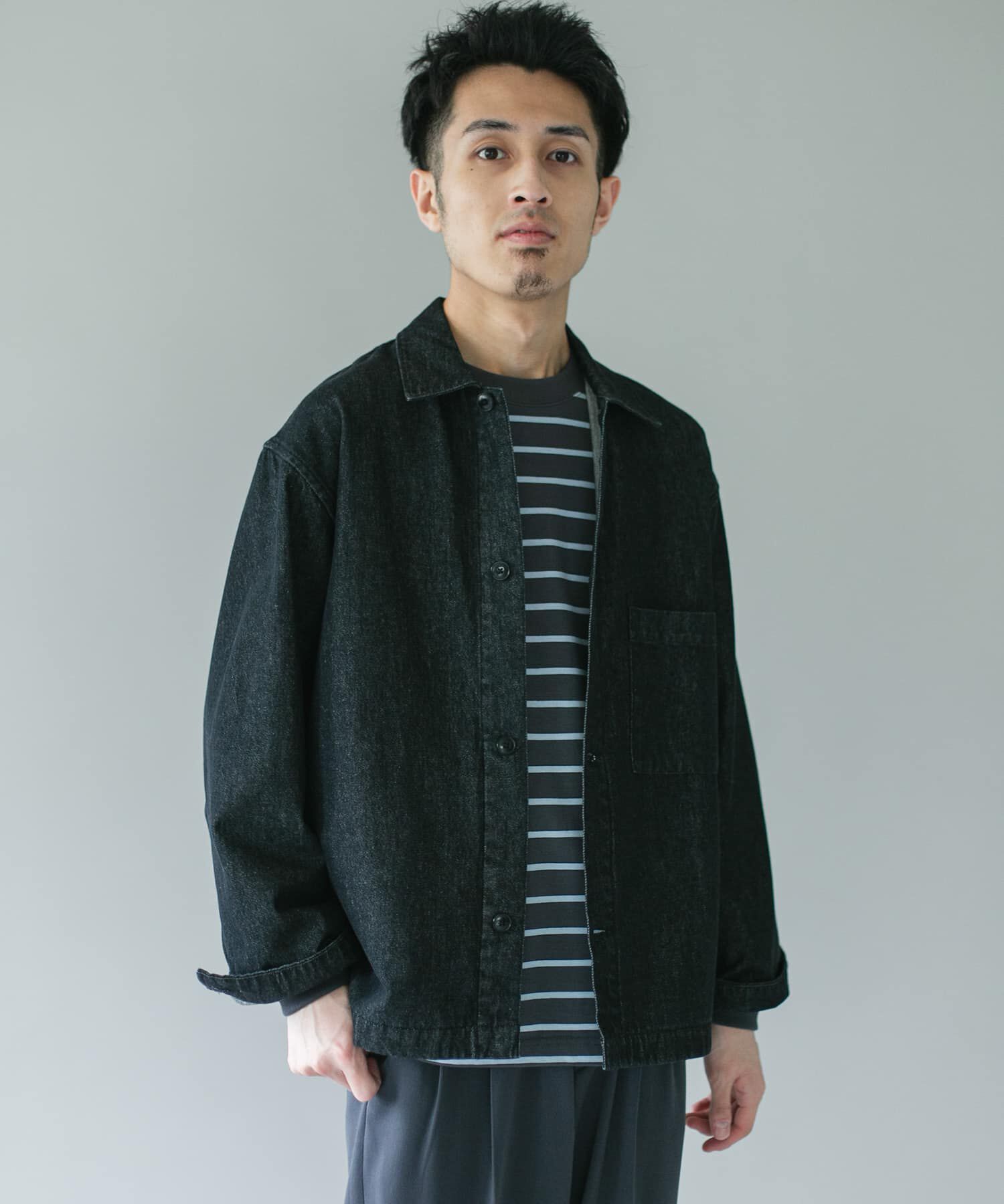 URBAN RESEARCH DOORS「デニムシャツカバーオール」|デニムジャケット|