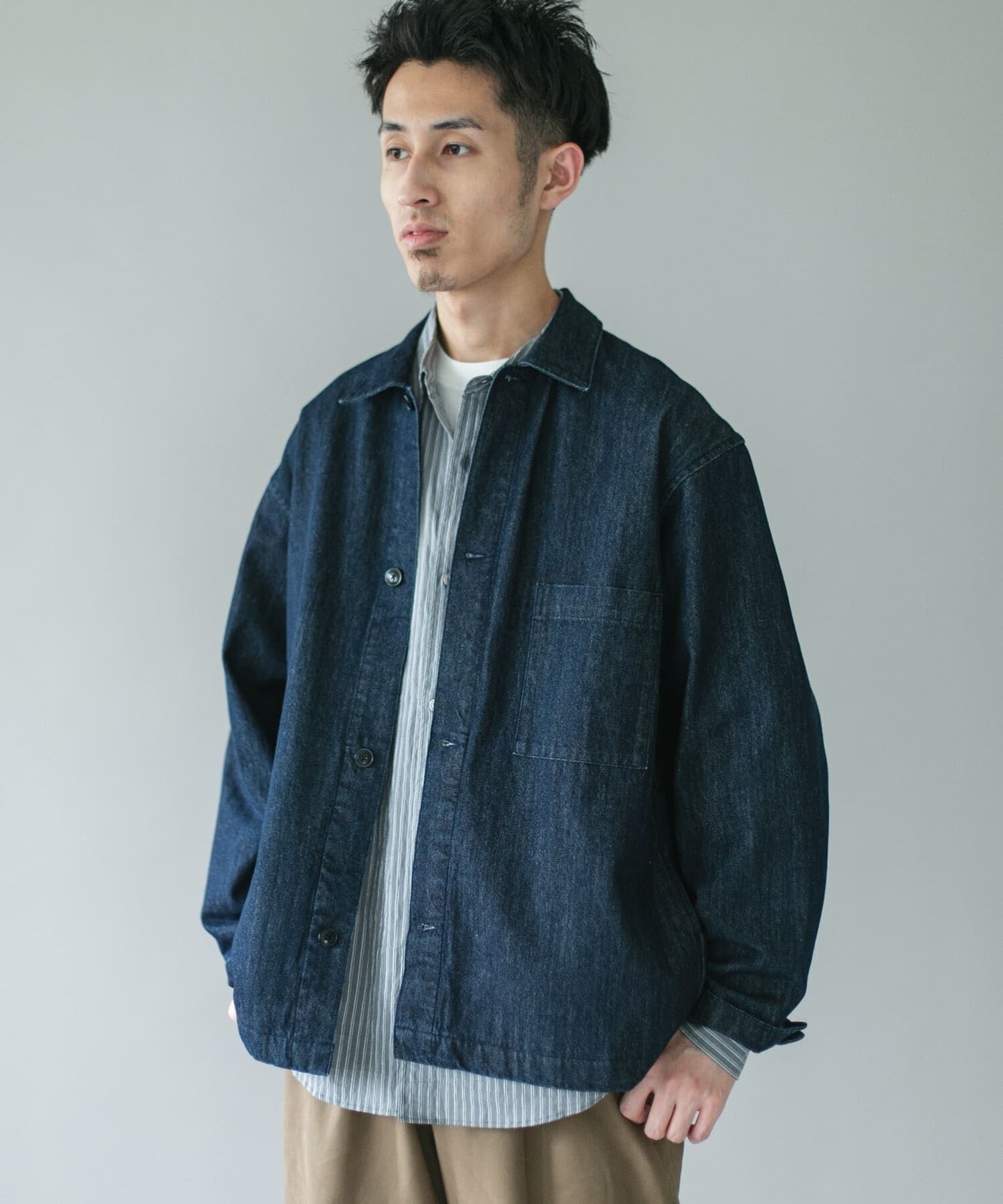 URBAN RESEARCH DOORS「デニムシャツカバーオール」|デニムジャケット|