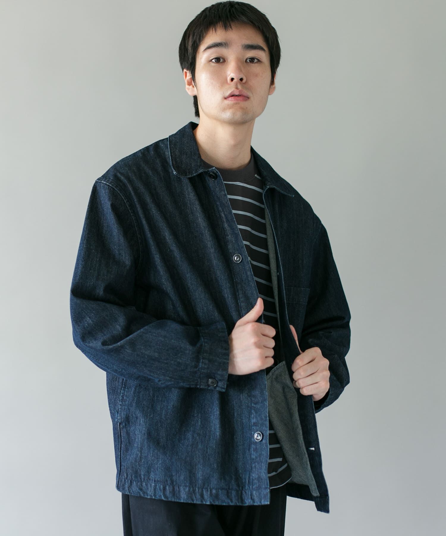URBAN RESEARCH DOORS「デニムシャツカバーオール」|デニムジャケット|