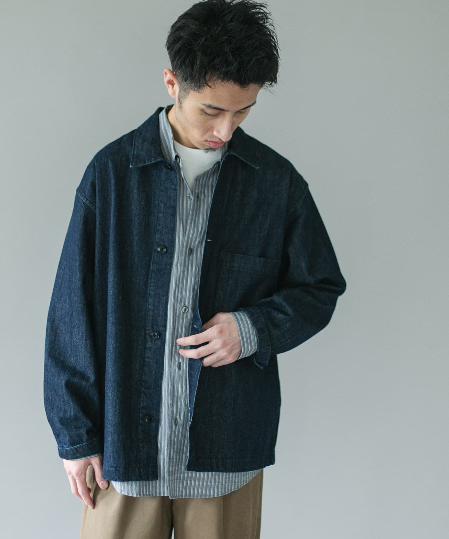 URBAN RESEARCH DOORS「デニムシャツカバーオール」|デニムジャケット|