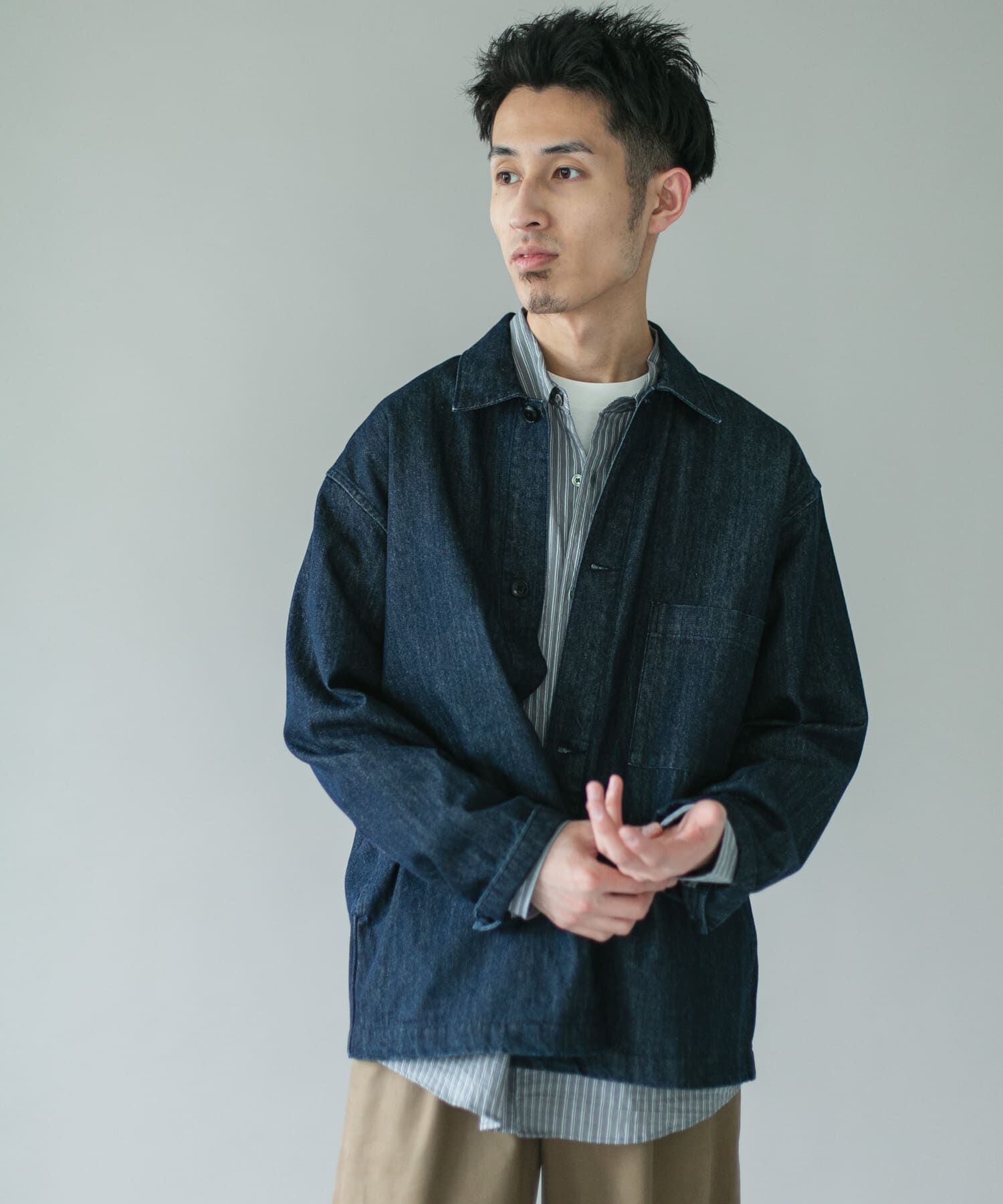 URBAN RESEARCH DOORS「デニムシャツカバーオール」|デニムジャケット|