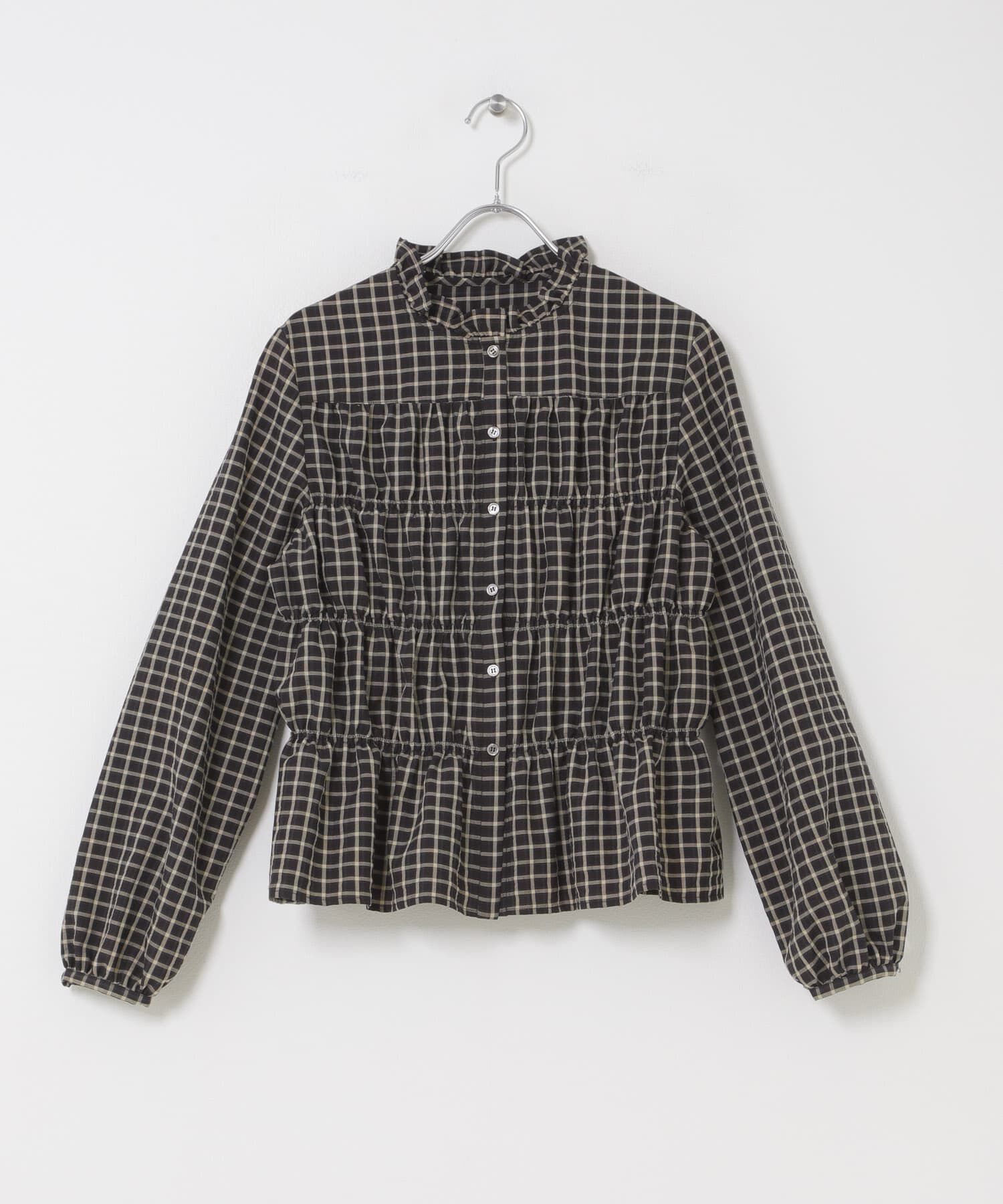 URBAN RESEARCH ROSSO「チェックシャーリングブラウス」|シャツ・ブラウス|
